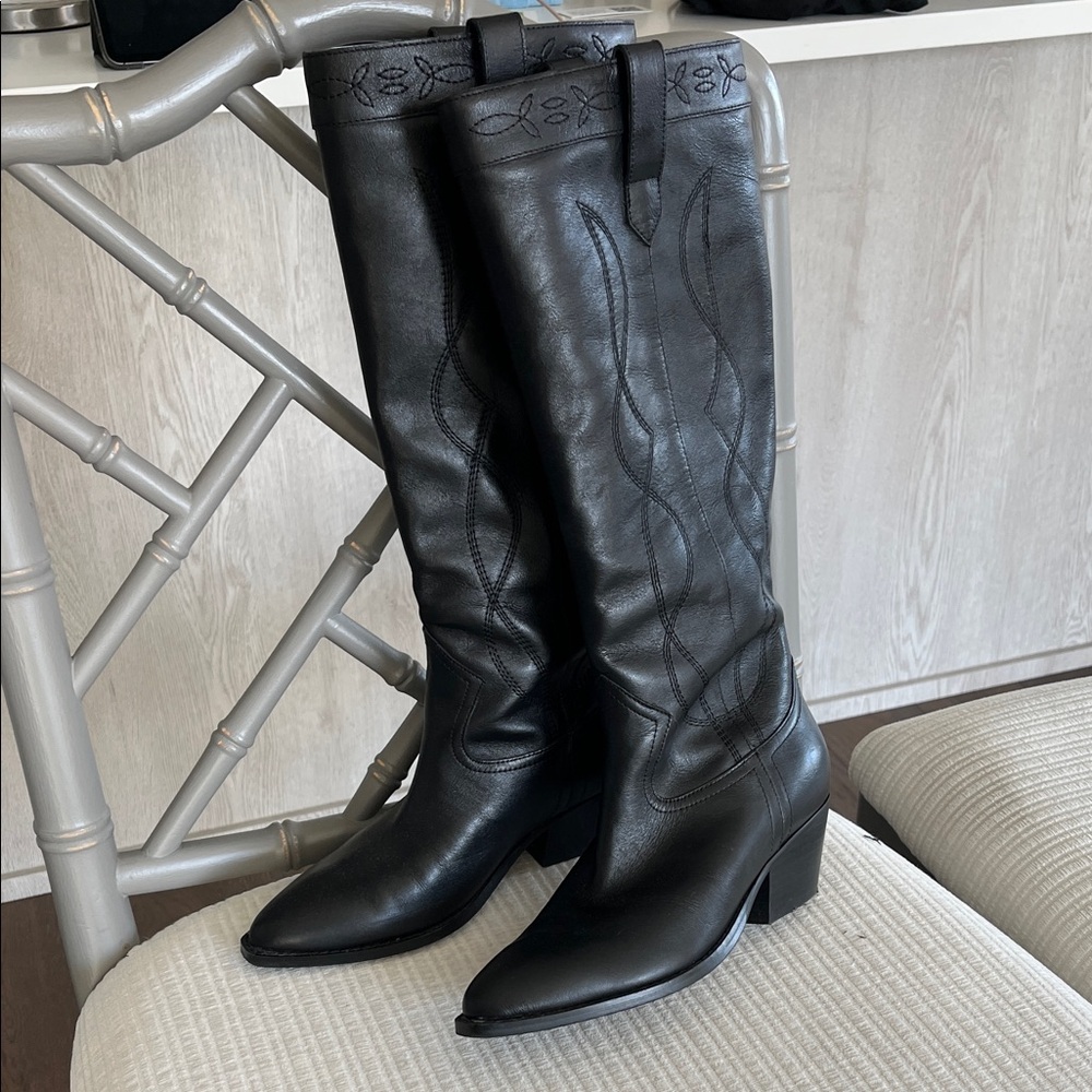Marc Fisher Edania western boots 6 black